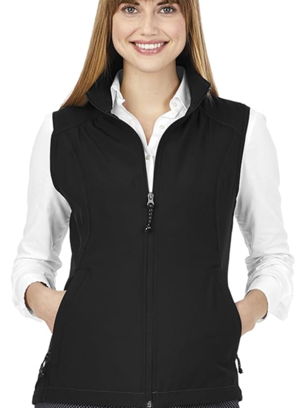 Charles River Apparel Black Women's Softshell Vest - Picture 3 of 9